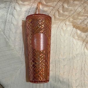 Starbucks Holiday 2021 Rose Gold Jeweled 24 oz. Tumbler